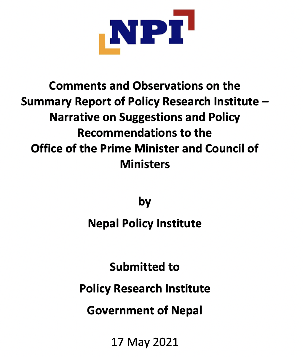 comments-and-observations-on-the-summary-report-of-policy-research